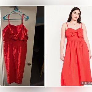 Old Navy Women’s 3X Coral / Red Midi Dress NWT
